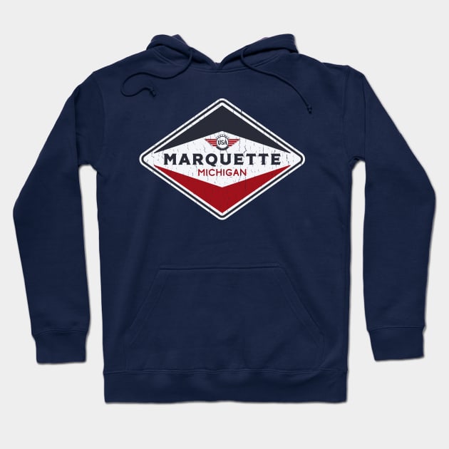 Marquette Michigan Badge Hoodie by dk08